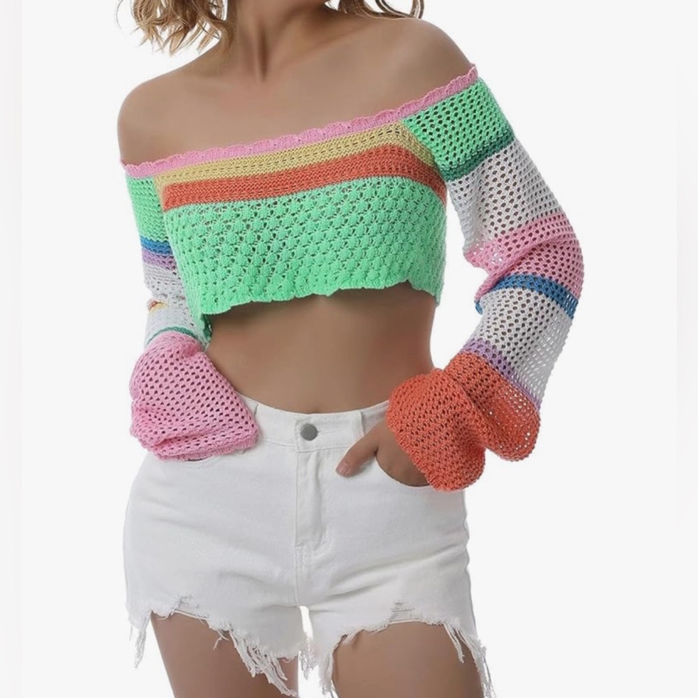 Crochet Y2k Long Sweater